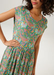 Sleeveless Jersey Dress with Paisley Print – Each Piece Unique