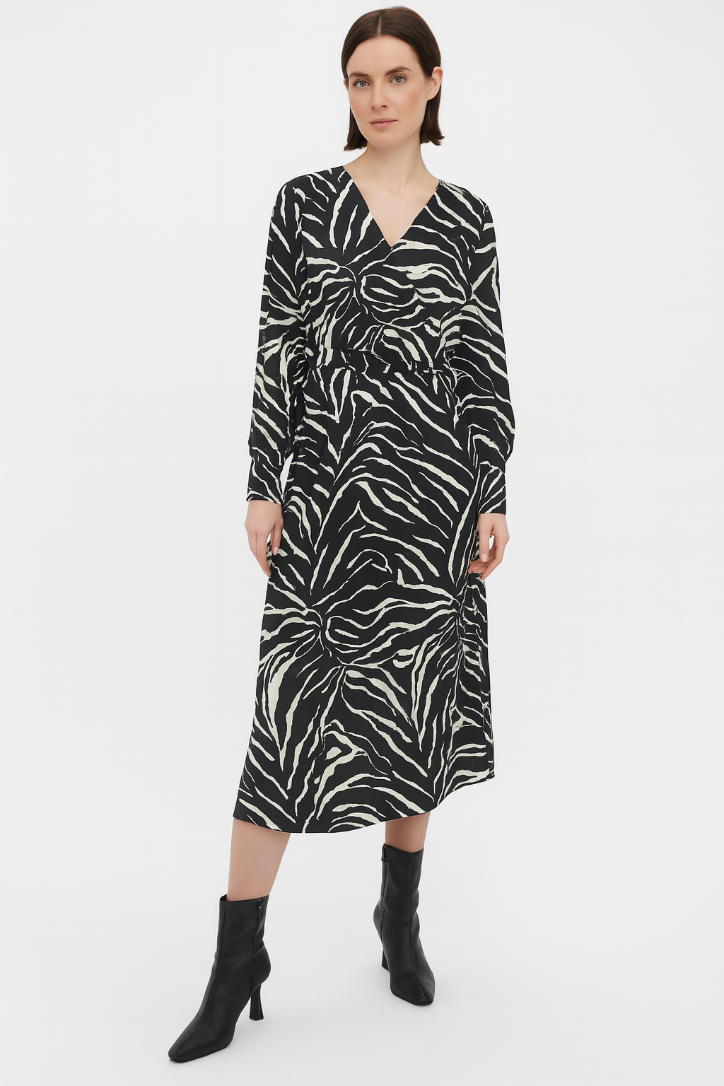 Zebra-Print Midi Dress  | Stylish & Elegant
